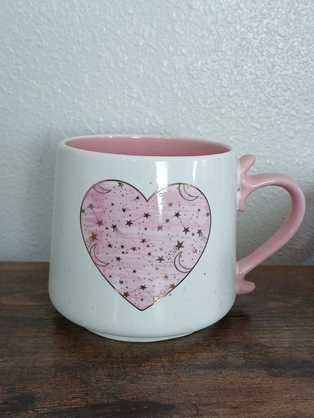 Sheffield Home Pink Heart Ceramic Mug with Gold Accents